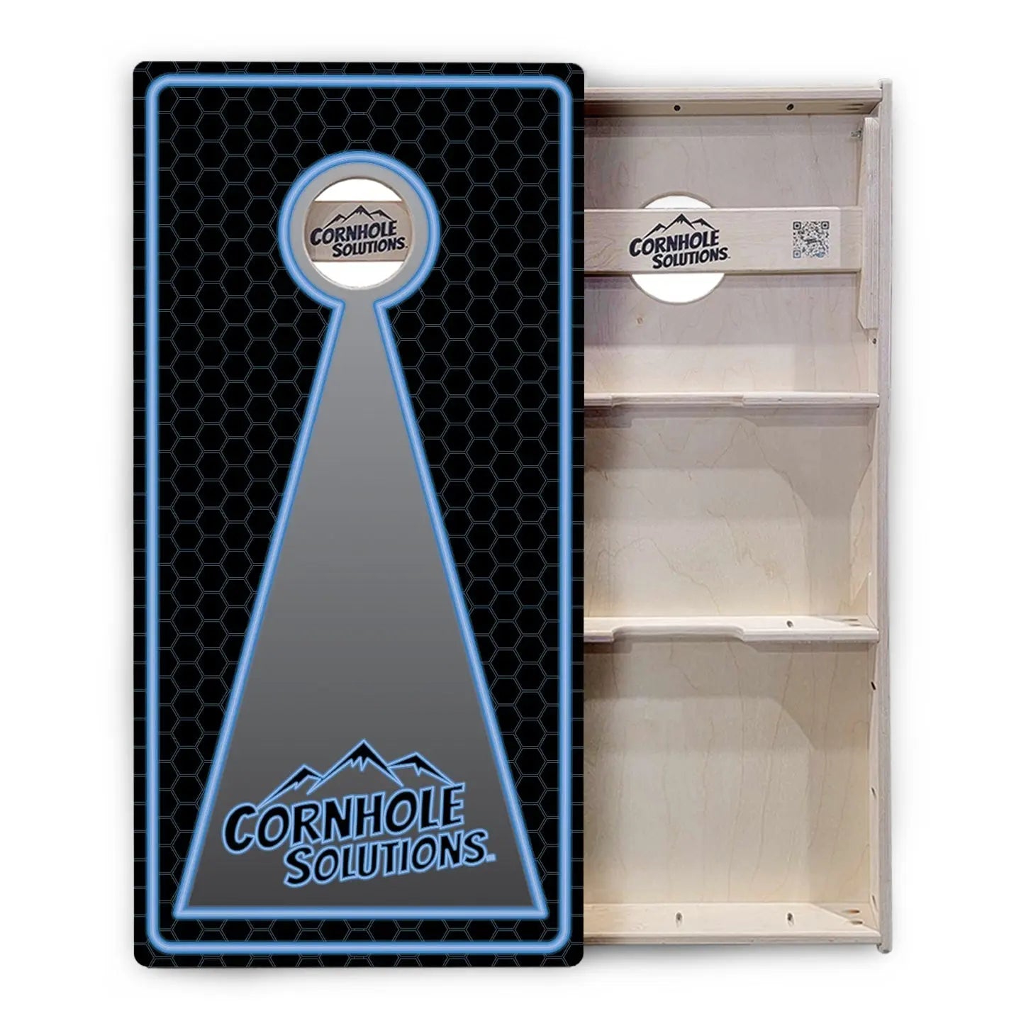 Neon Keyhole Cornhole Boards - Professional Tournament Series by Cornhole Solutions, custom cornhole board detail photo 3