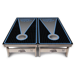 Neon Keyhole Cornhole Boards - Professional Tournament Series by Cornhole Solutions, custom cornhole board detail photo 5