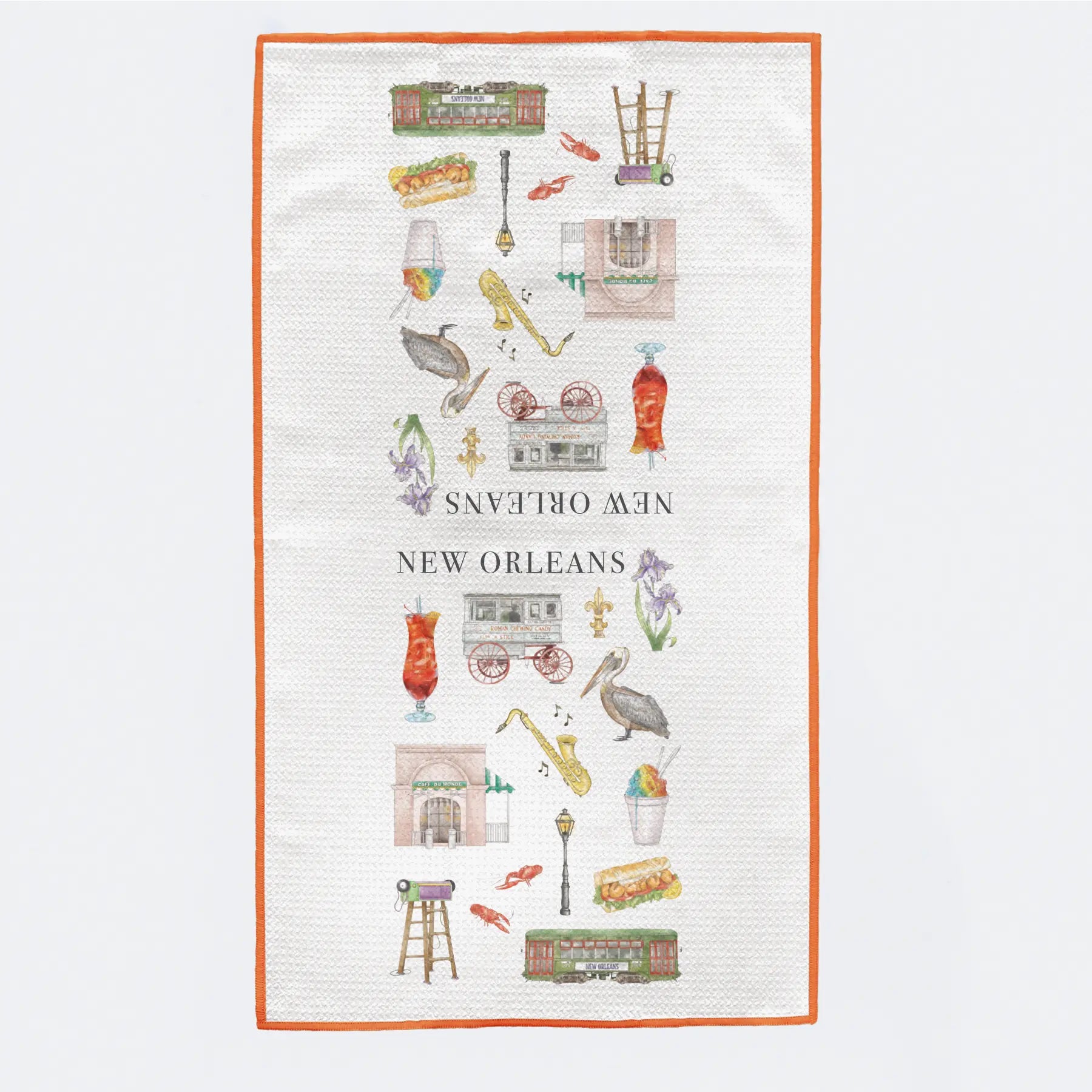 New Orleans Icons Kitchen Towel by Nola Tawk, tea towel detail photo 2