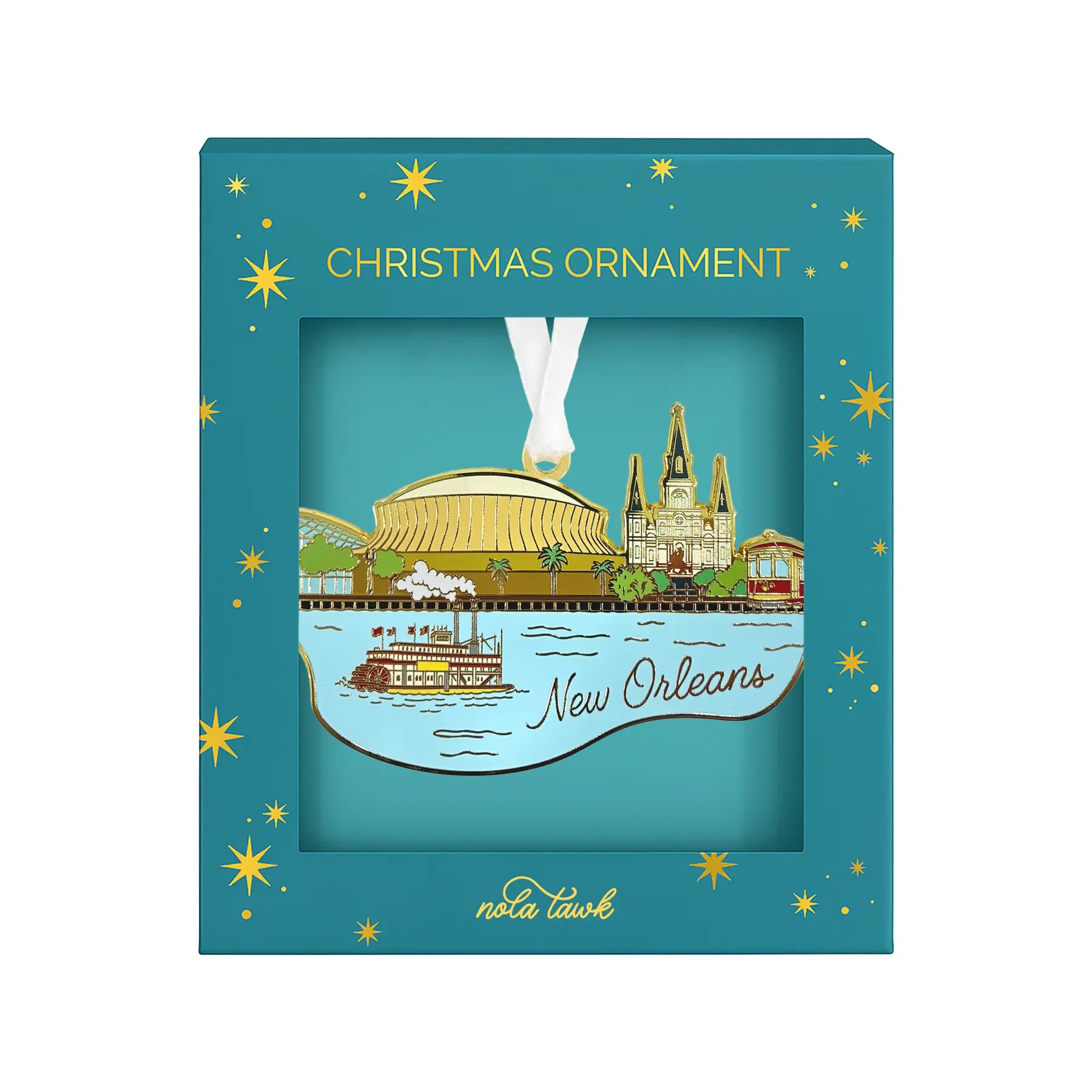 New Orleans Skyline Enamel Ornament Nola Tawk