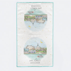 New Orleans Skyline Kitchen Towel by Nola Tawk, tea towel detail photo 2