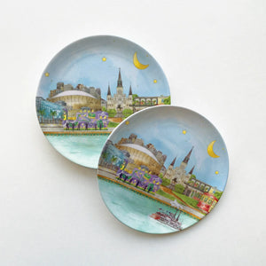 New Orleans Skyline Melamine Dessert Plates Nola Tawk