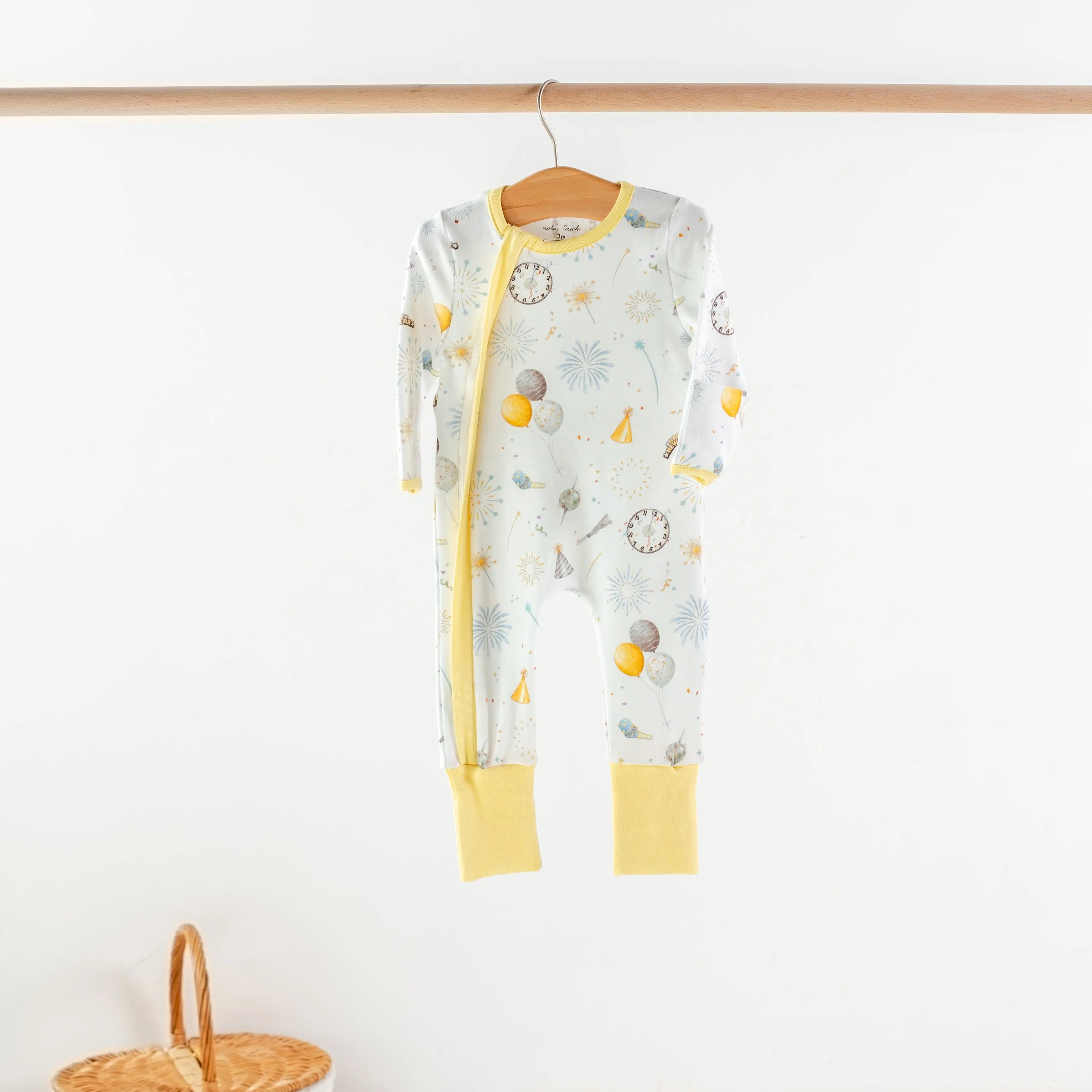 New Year's Eve Organic Cotton Kids Pajamas by Nola Tawk, Southern food gift detail photo 2