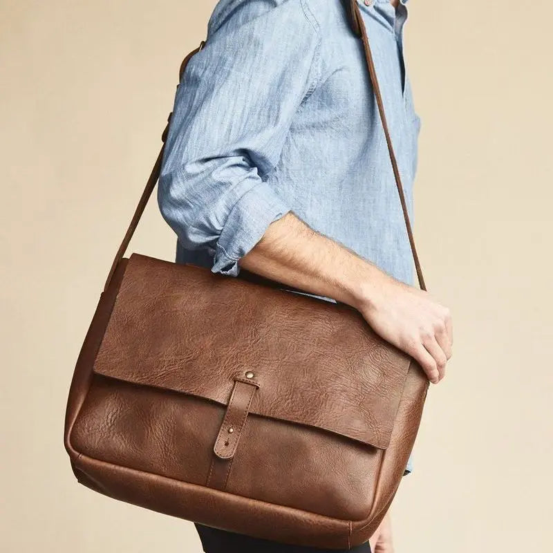 Nisolo Loreto Leather Messenger Bag by Mission Mercantile Leather Goods, handmade leather goods main product photo