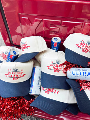 No Sleep Til' Gameday Vintage Trucker Hat KenzKustomz
