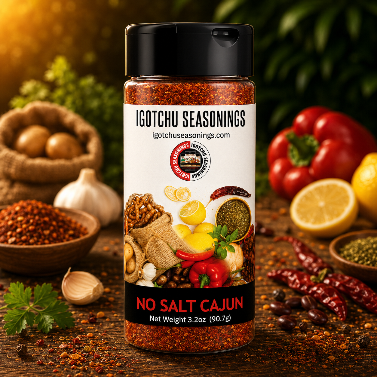 Igotchu No Salt Cajun seasoning by Igotchu Seasonings, Southern food gift main product photo