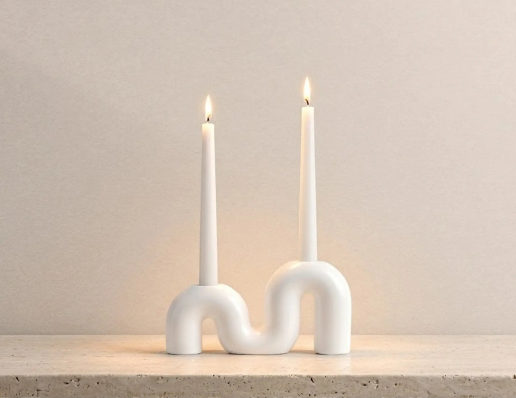 Nordic double taper candle holder by Believe Candle