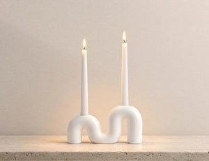 Nordic double taper candle holder by Believe Candle
