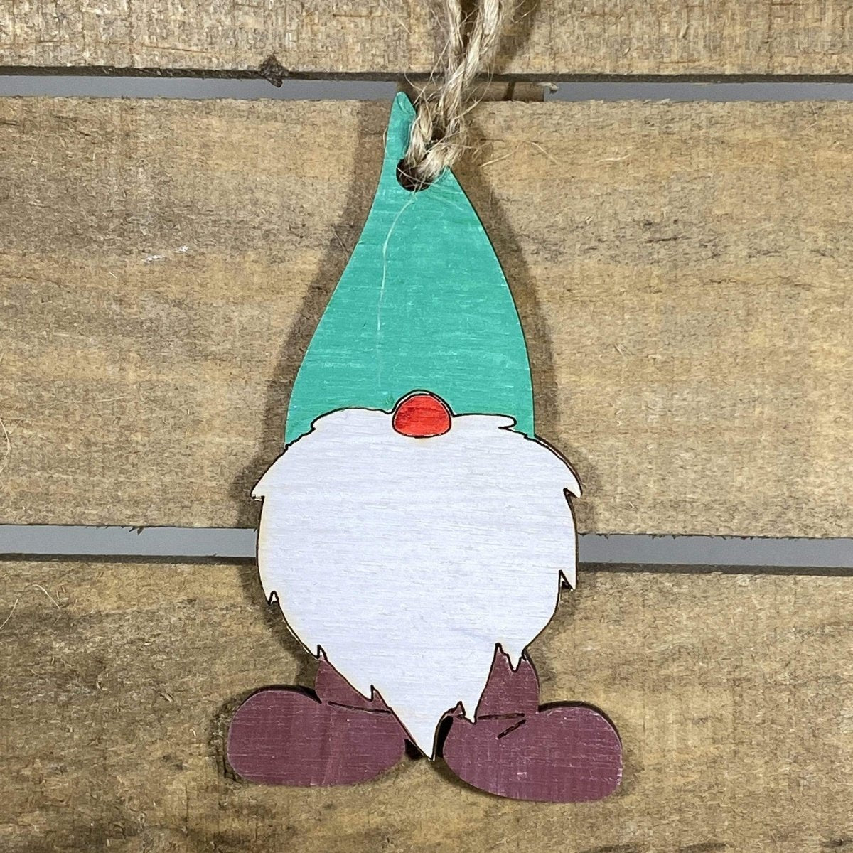 Nordic Garden Gnome Wooden Christmas Ornament | Scandinavian Holiday Decor