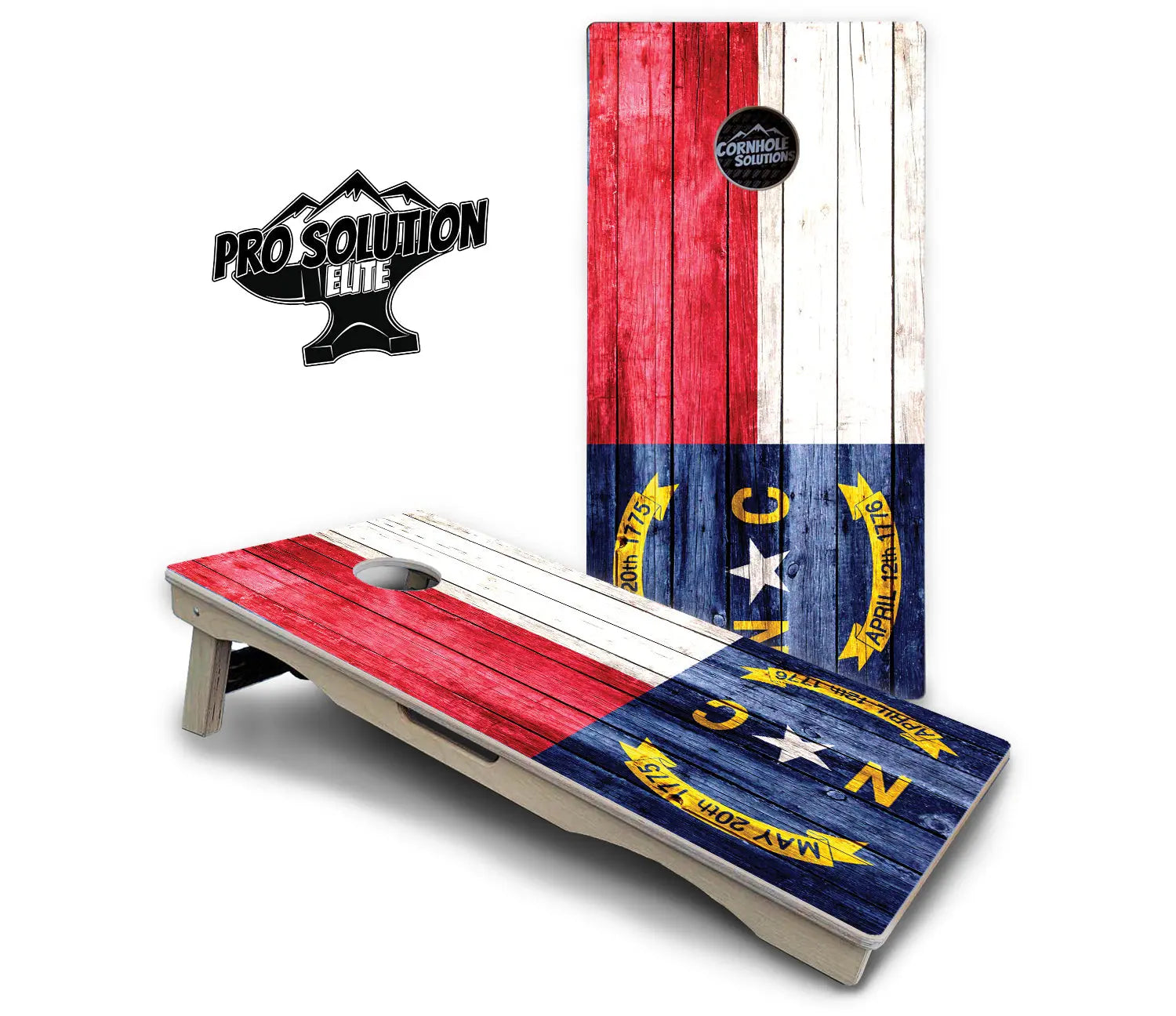 North Carolina State Flag Cornhole Boards - Pro Solution Elite Series by Cornhole Solutions, custom cornhole board detail photo 2