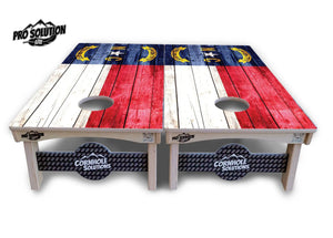 North Carolina State Flag Cornhole Boards - Pro Solution Lite Series Cornhole Solutions