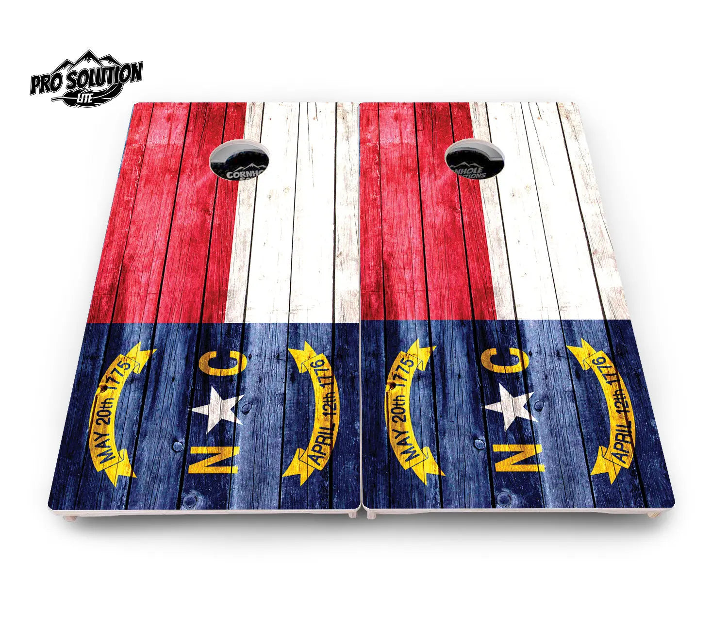 North Carolina State Flag Cornhole Boards - Pro Solution Lite Series Cornhole Solutions