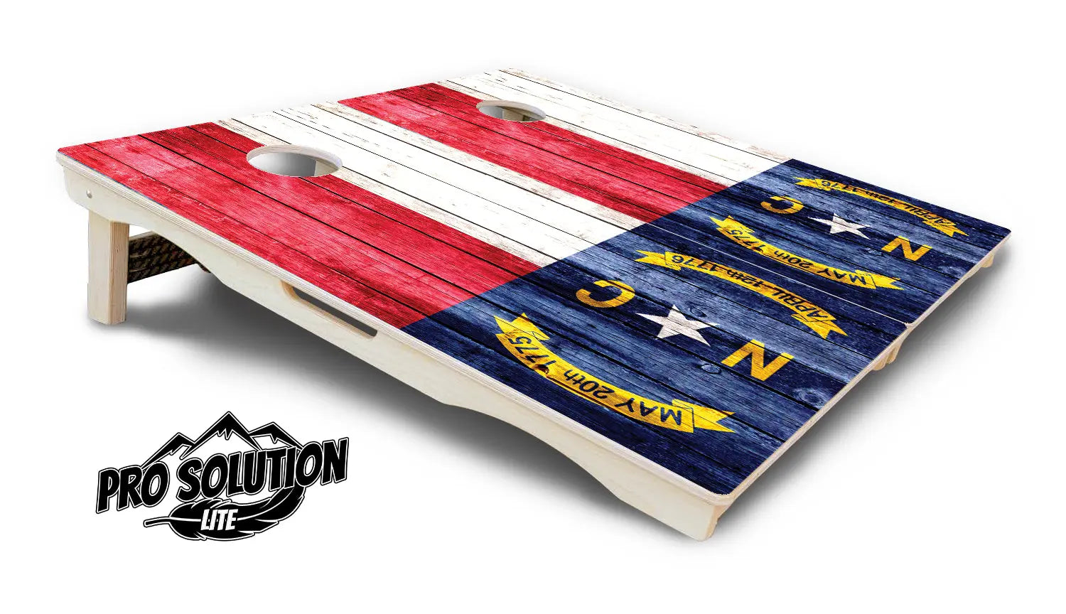 North Carolina State Flag Cornhole Boards - Pro Solution Lite Series Cornhole Solutions