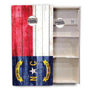 North Carolina State Flag Cornhole Boards - Professional Tournament Series by Cornhole Solutions, custom cornhole board detail photo 3