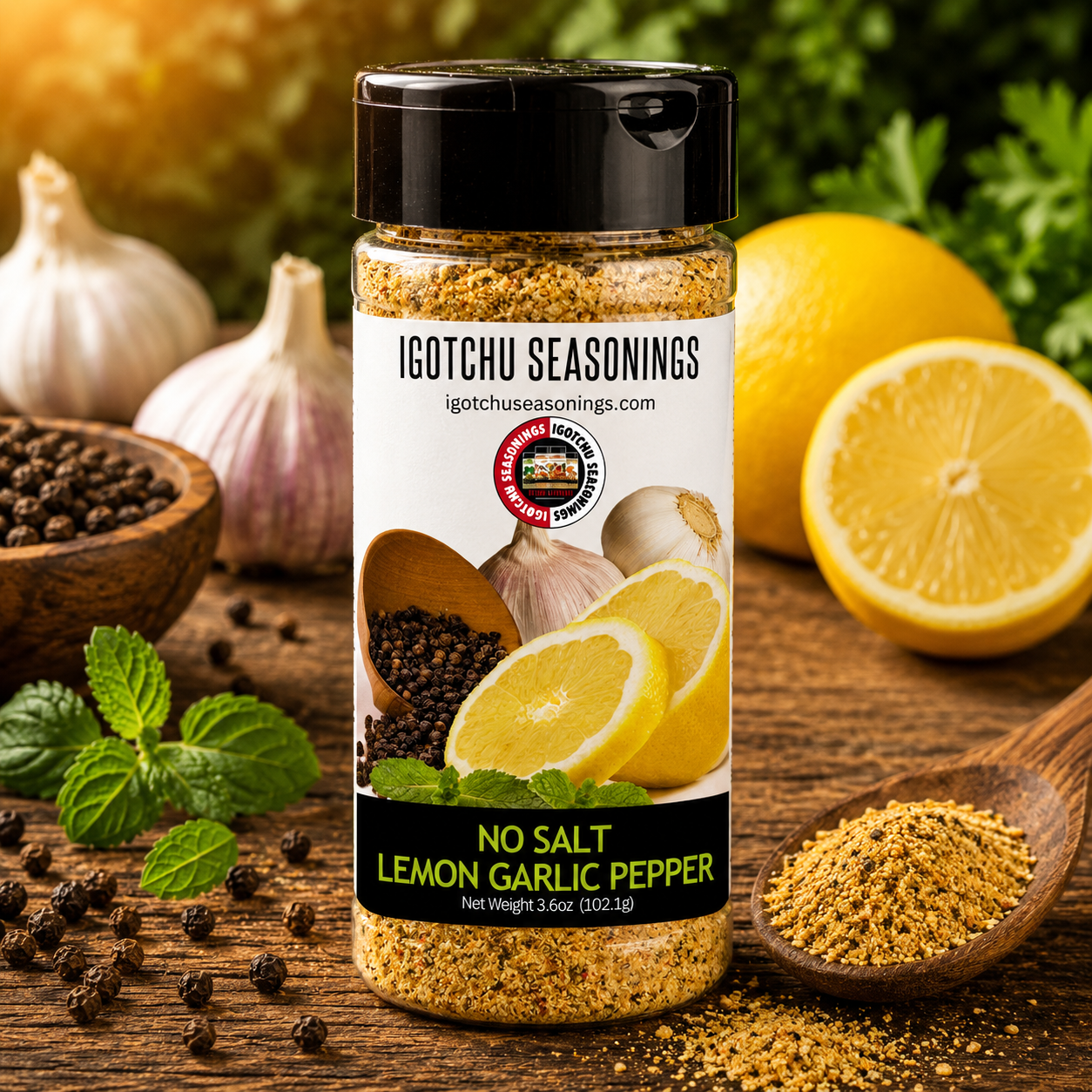Igotchu No Salt Lemon Garlic Pepper by Igotchu Seasonings, Southern food gift main product photo
