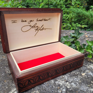 Keepsake Box Engraved With Your Family Member's Handwriting