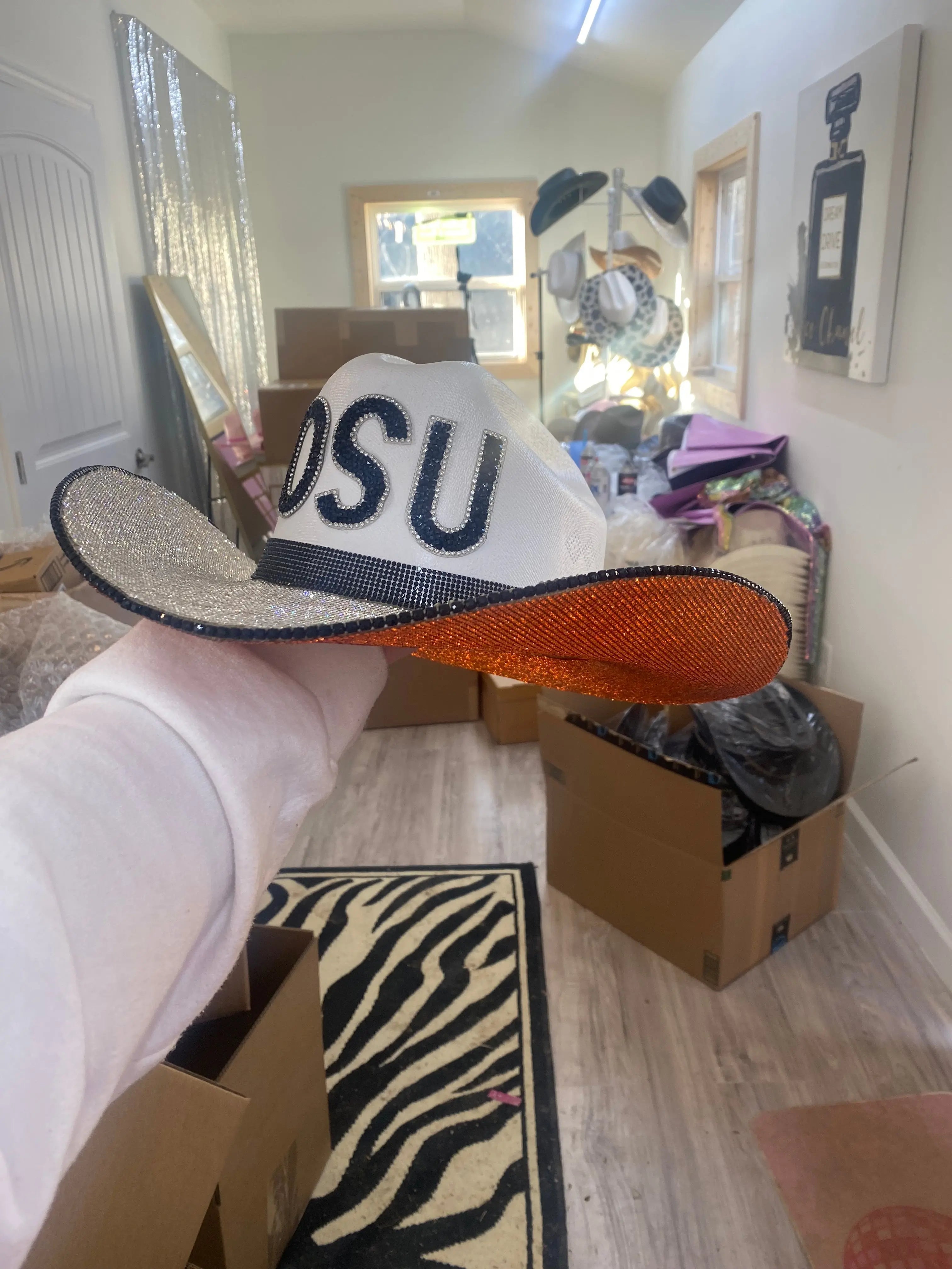 OSU Game Day Hat by Rhinestone Cowgirl, Southern lifestyle apparel detail photo 2