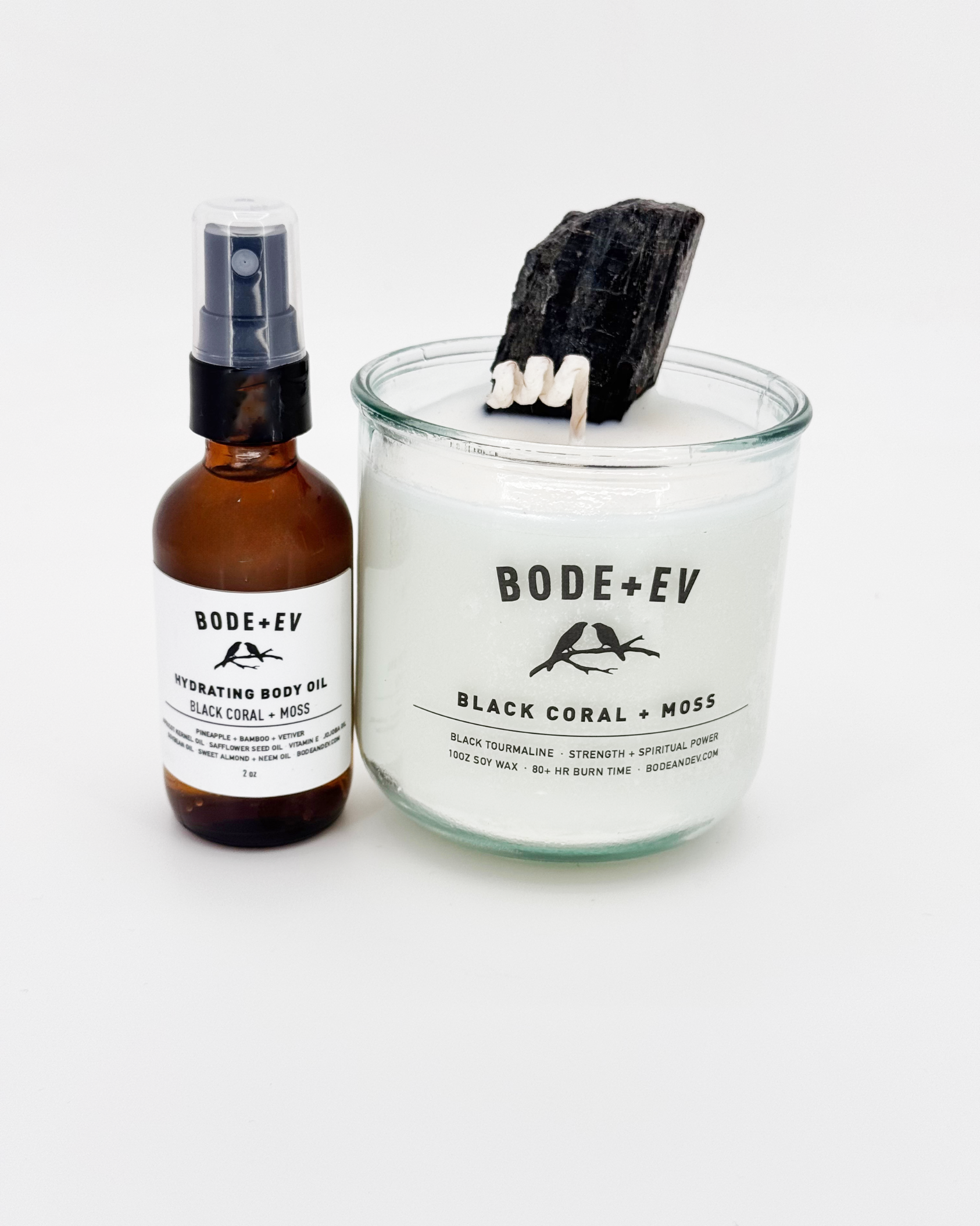 Soy Candle + Body Oil Gift Set | Self-Care Gift by Bode + Ev