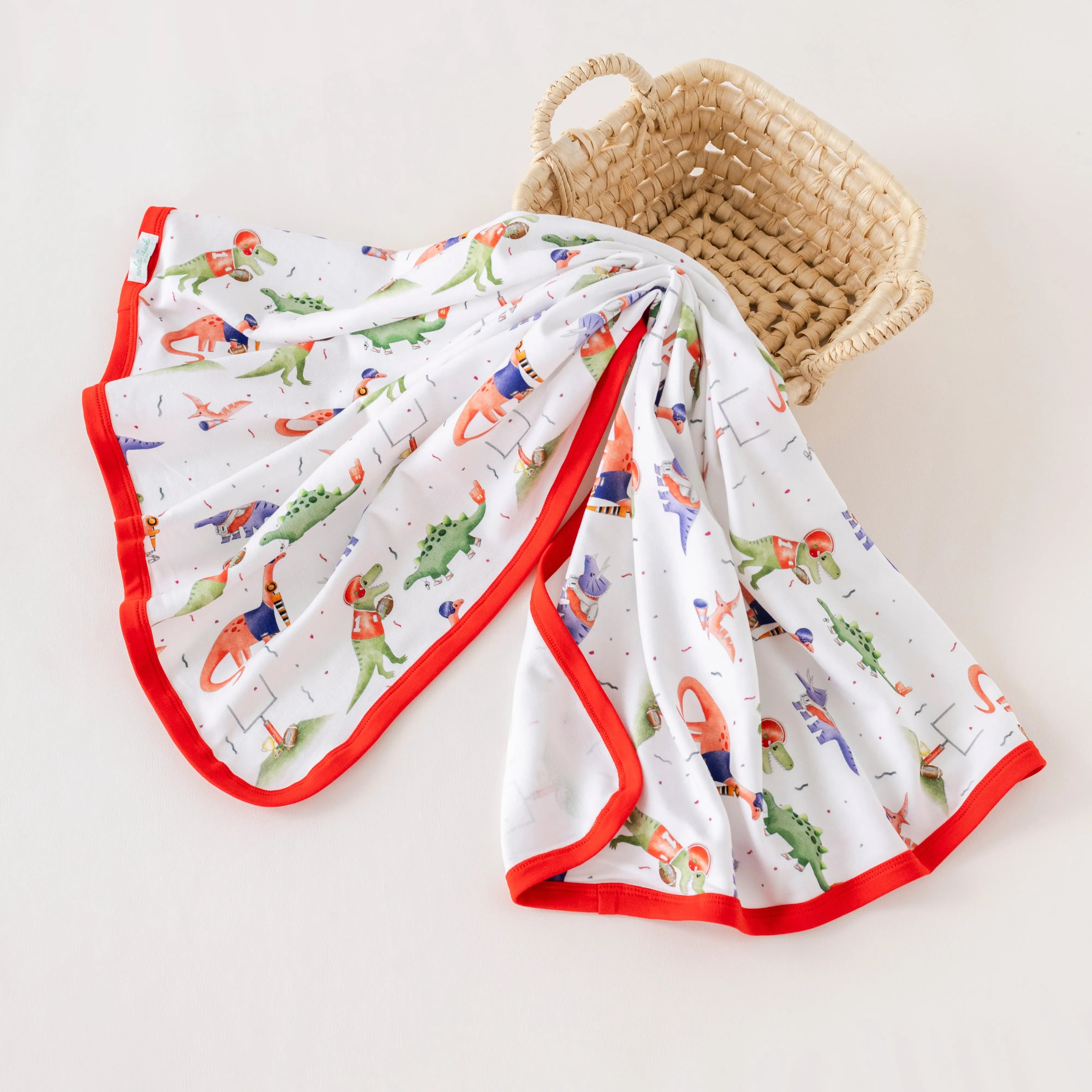 Ole Miss Dinos All-Stars Organic Cotton Baby Blanket by Nola Tawk, children's boutique clothing main product photo