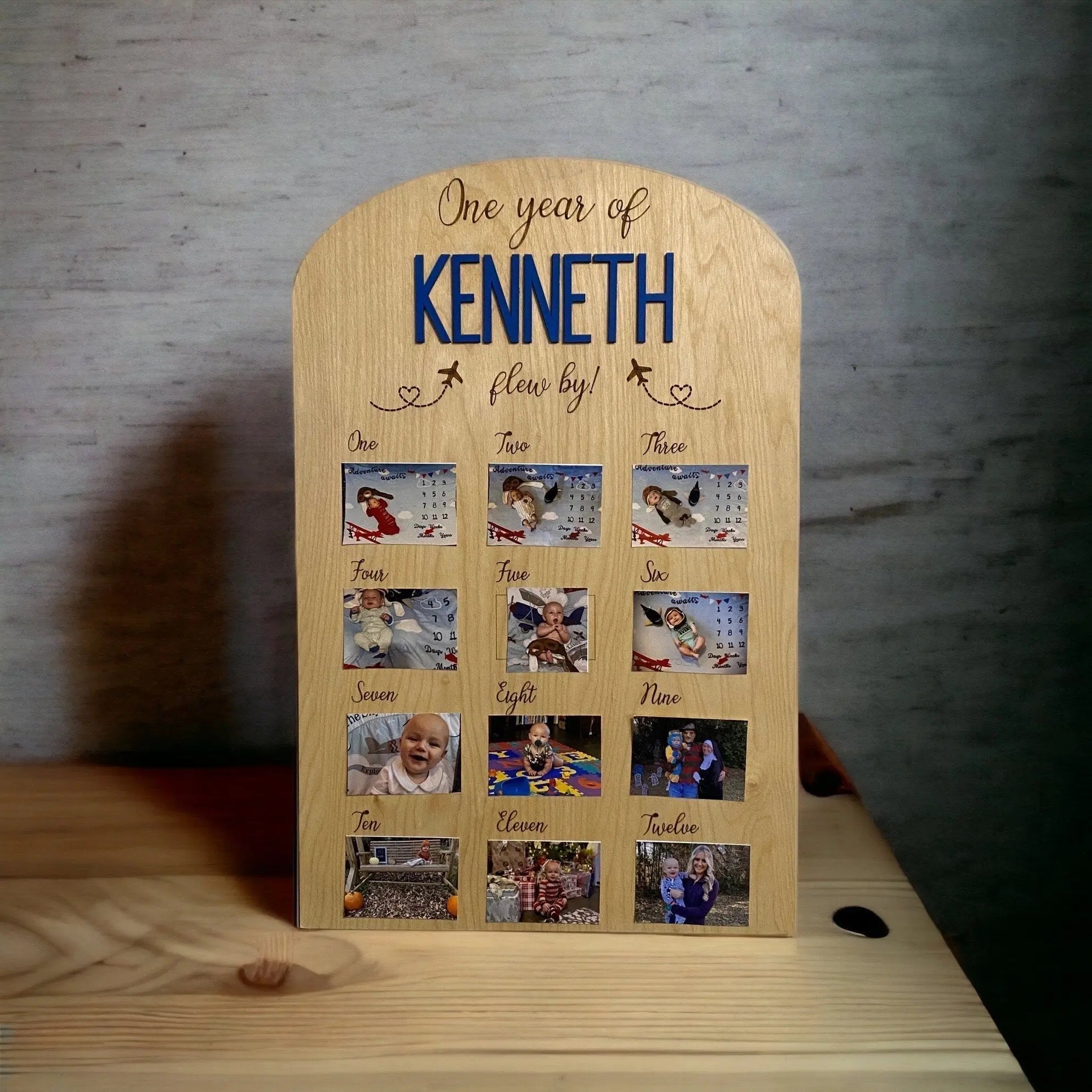 One Year Milestone Photo Board by Poor Hog Customs, children's boutique clothing main product photo