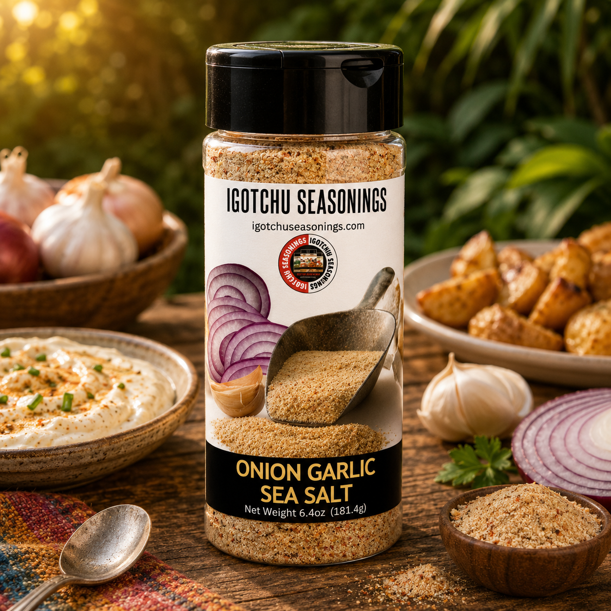 Igotchu Onion Garlic Sea Salt by Igotchu Seasonings, Southern food gift main product photo