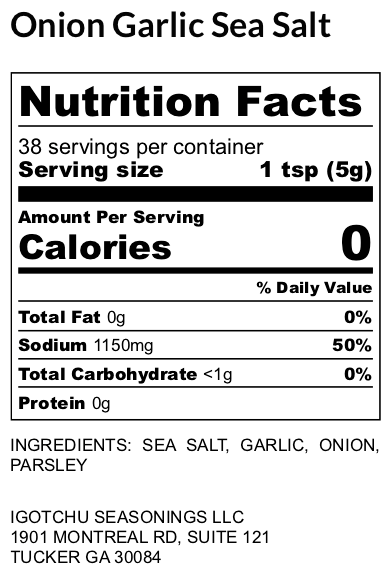 Igotchu Onion Garlic Sea Salt by Igotchu Seasonings, Southern food gift detail photo 3