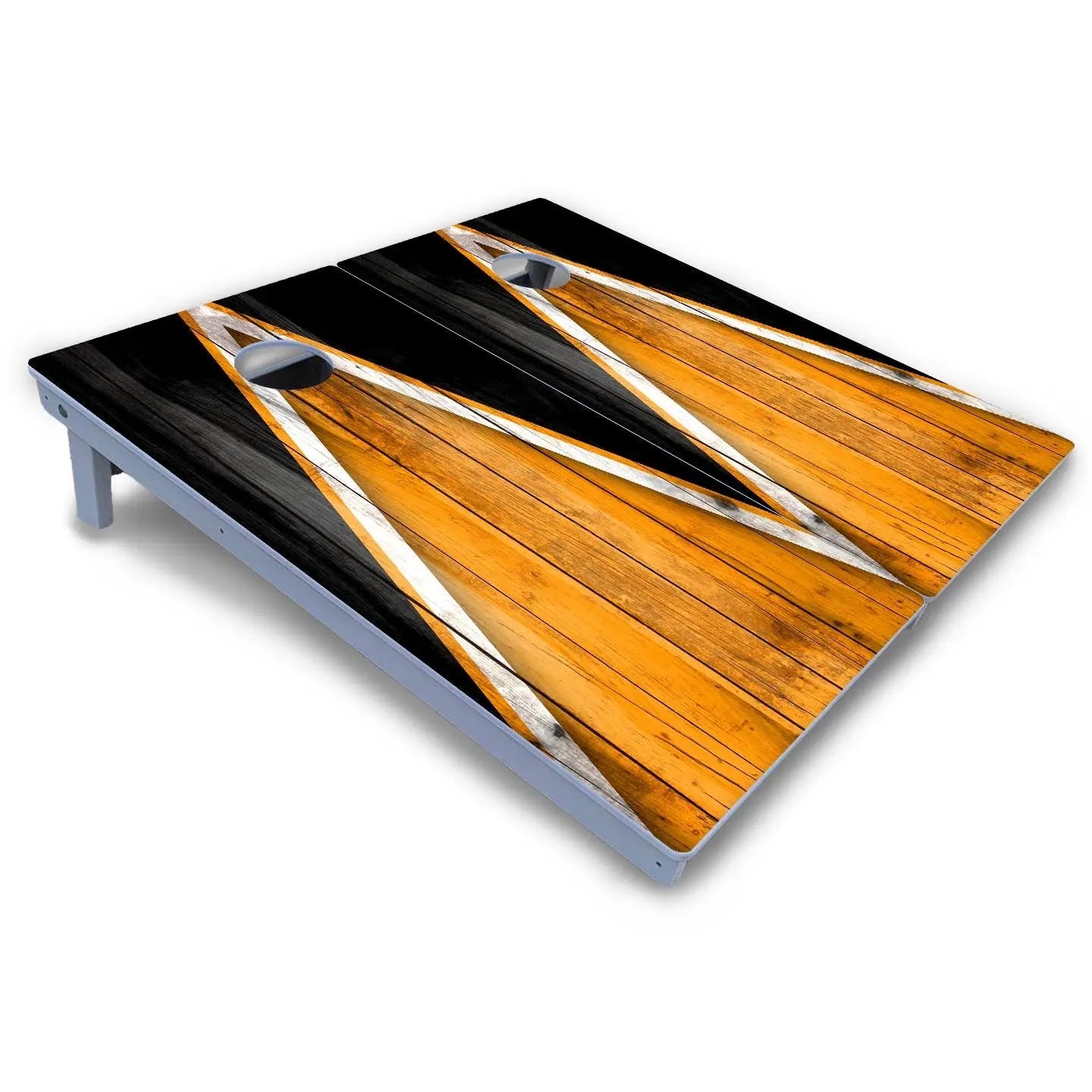 Orange/Black Triangle Cornhole Boards - All Weather Series by Cornhole Solutions, custom cornhole board detail photo 3
