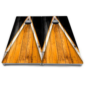 Orange/Black Triangle Cornhole Boards - All Weather Series by Cornhole Solutions, custom cornhole board detail photo 5