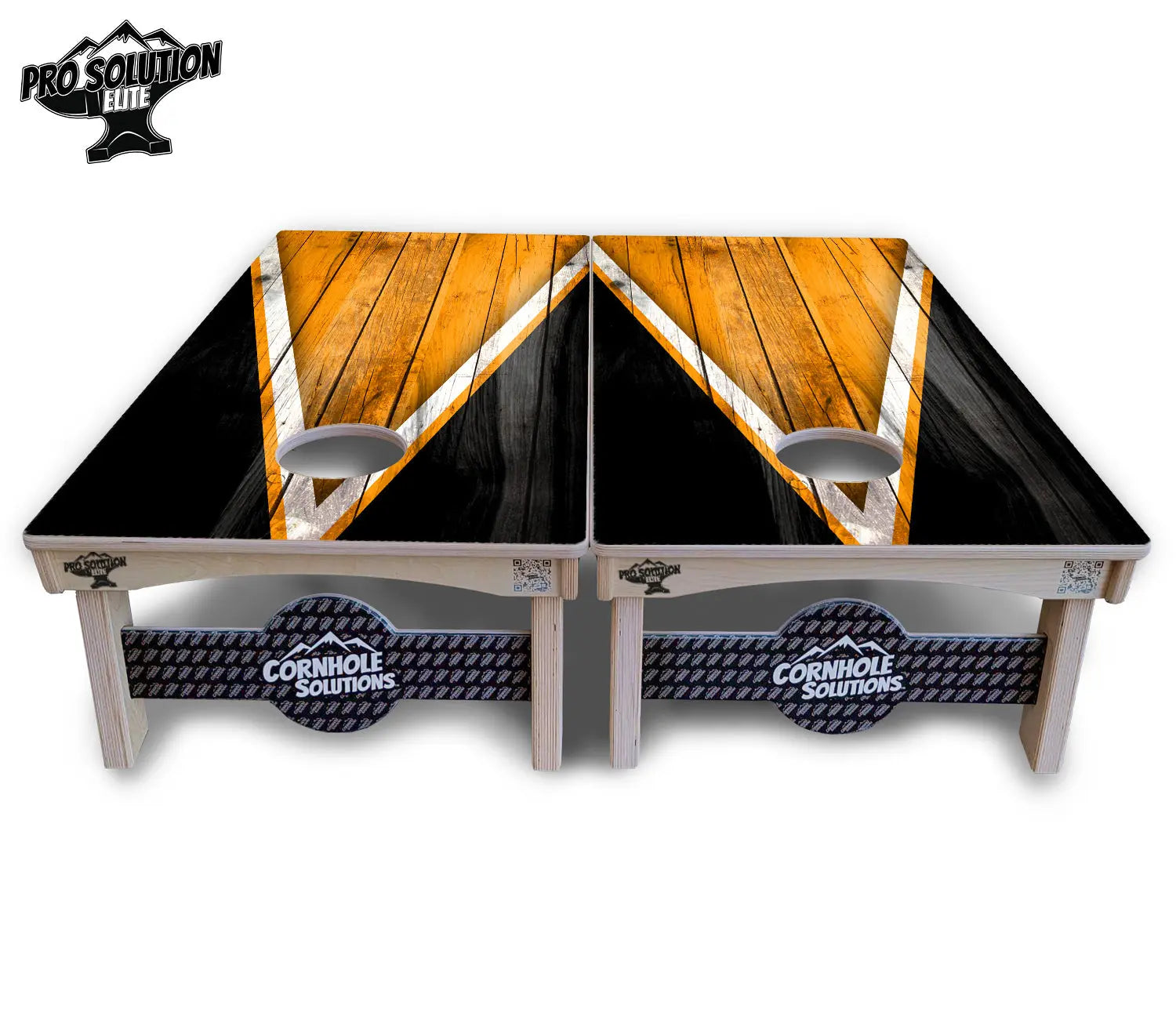 Orange & Black Triangle Cornhole Boards - Pro Solution Elite Series by Cornhole Solutions, custom cornhole board detail photo 3