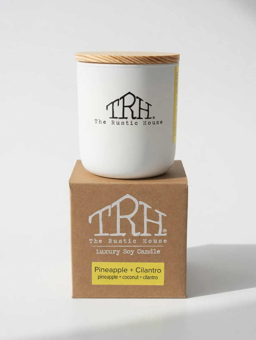 Pineapple + Cilantro Candle by The Rustic House, scented candle detail photo 2