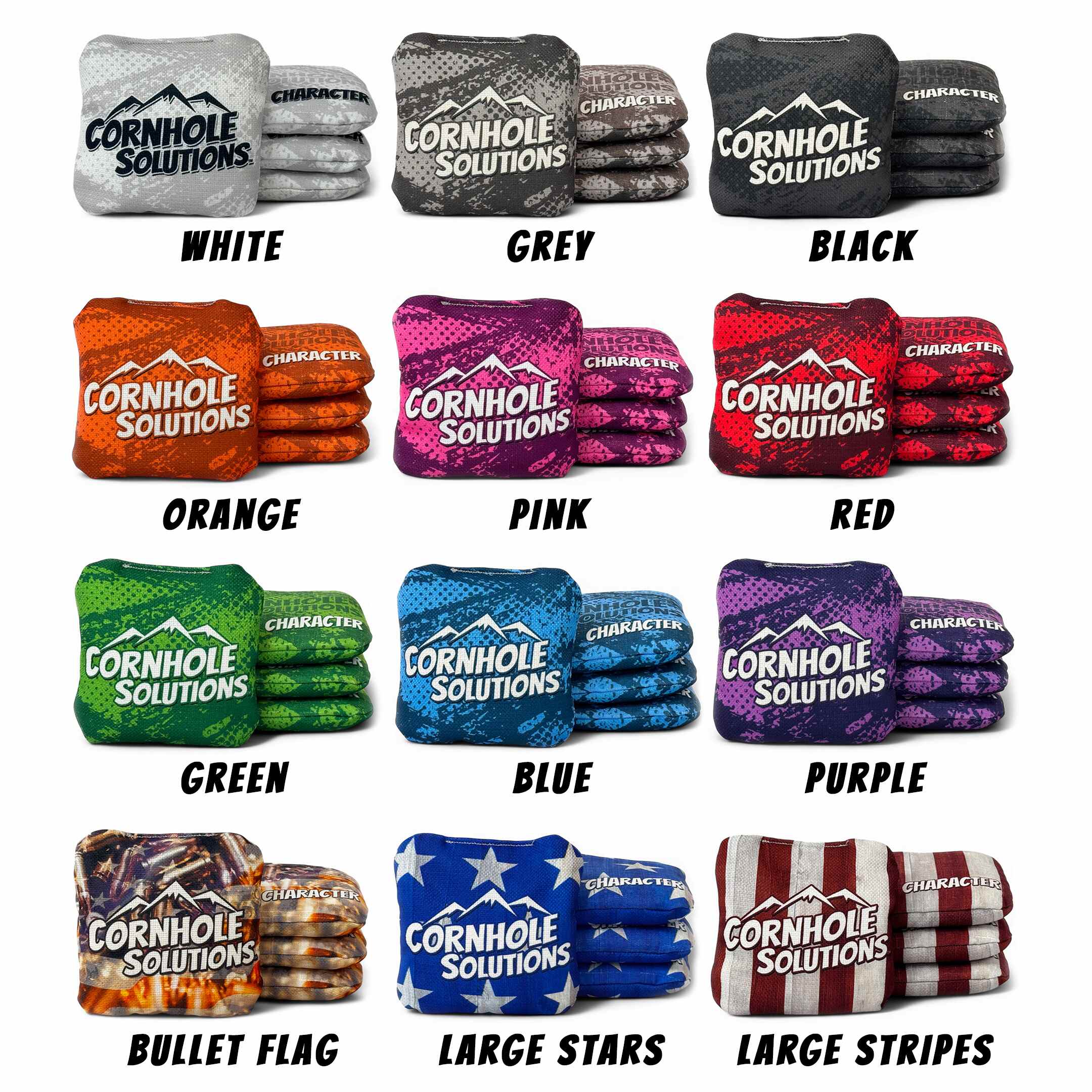PRO Character Series Cornhole Bags - Regulation 6"x6" – Set of 4 by Cornhole Solutions, custom cornhole board main product photo