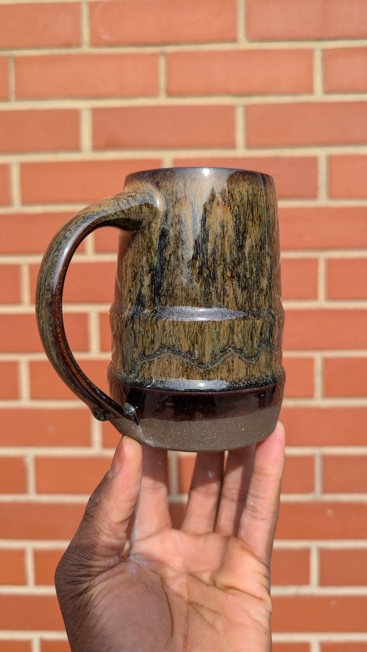 Large Iron Rain Handmade Ceramic Mug, 16 oz by Eric Debrah Pottery — product photograph 3