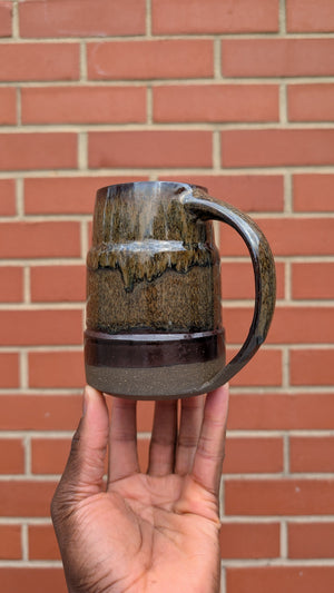 Large Bronze Drip Handmade Ceramic Mug, 16 oz by Eric Debrah Pottery — product photograph 5