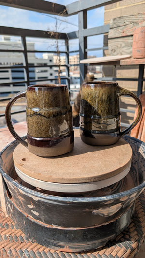 Large Bronze Drip Handmade Ceramic Mug, 16 oz by Eric Debrah Pottery — product photograph 8