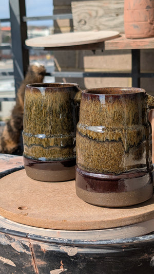 Large Bronze Drip Handmade Ceramic Mug, 16 oz by Eric Debrah Pottery — product photograph 10