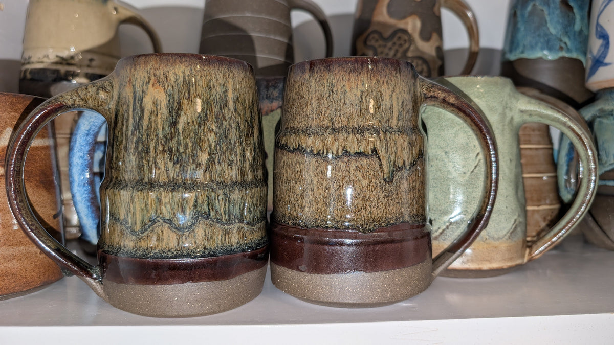 Large Bronze Drip Handmade Ceramic Mug, 16 oz by Eric Debrah Pottery — product photograph 11