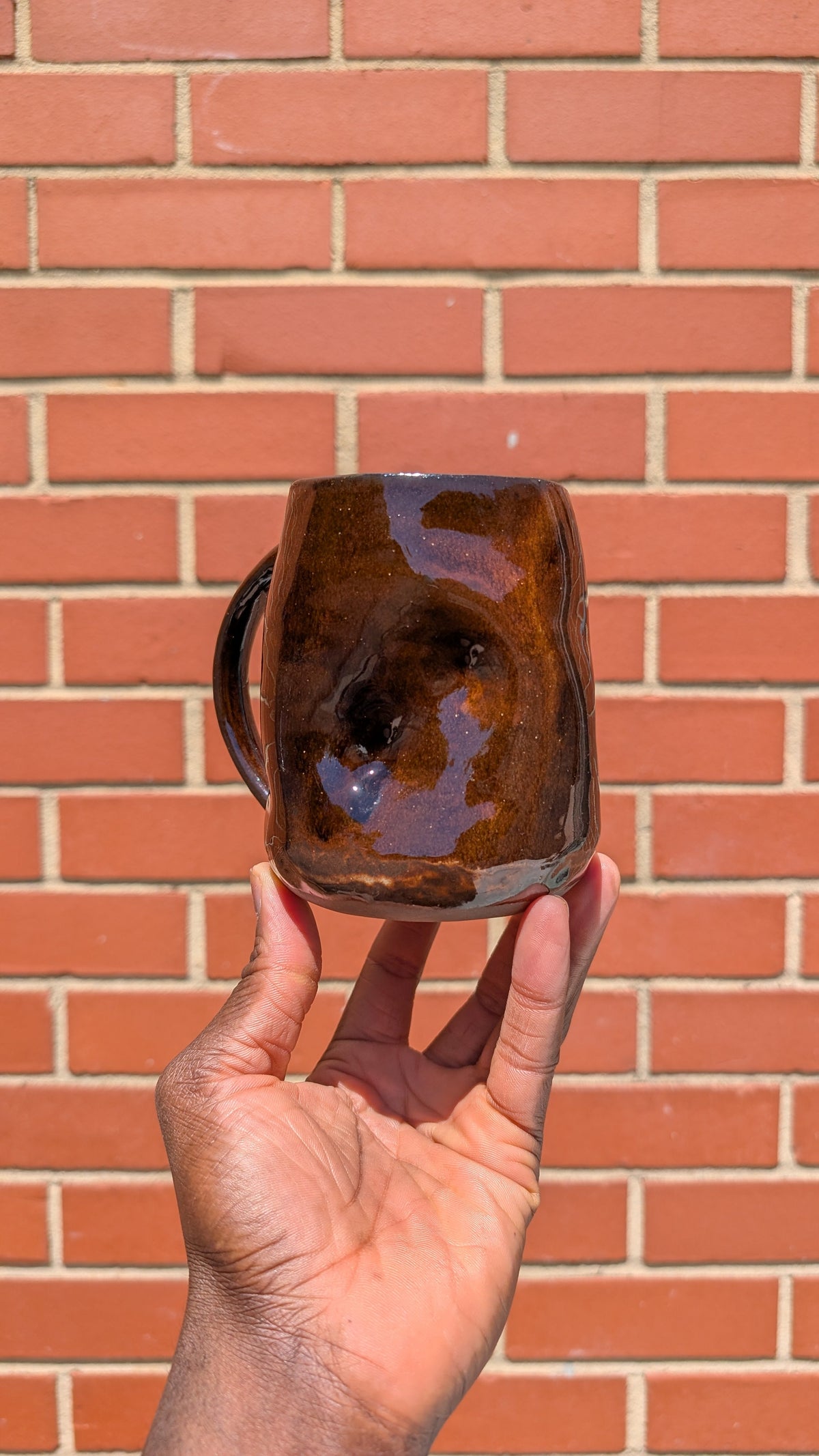 Large Glassy Folds Handmade Ceramic Mug by Eric Debrah Pottery — product photograph 3