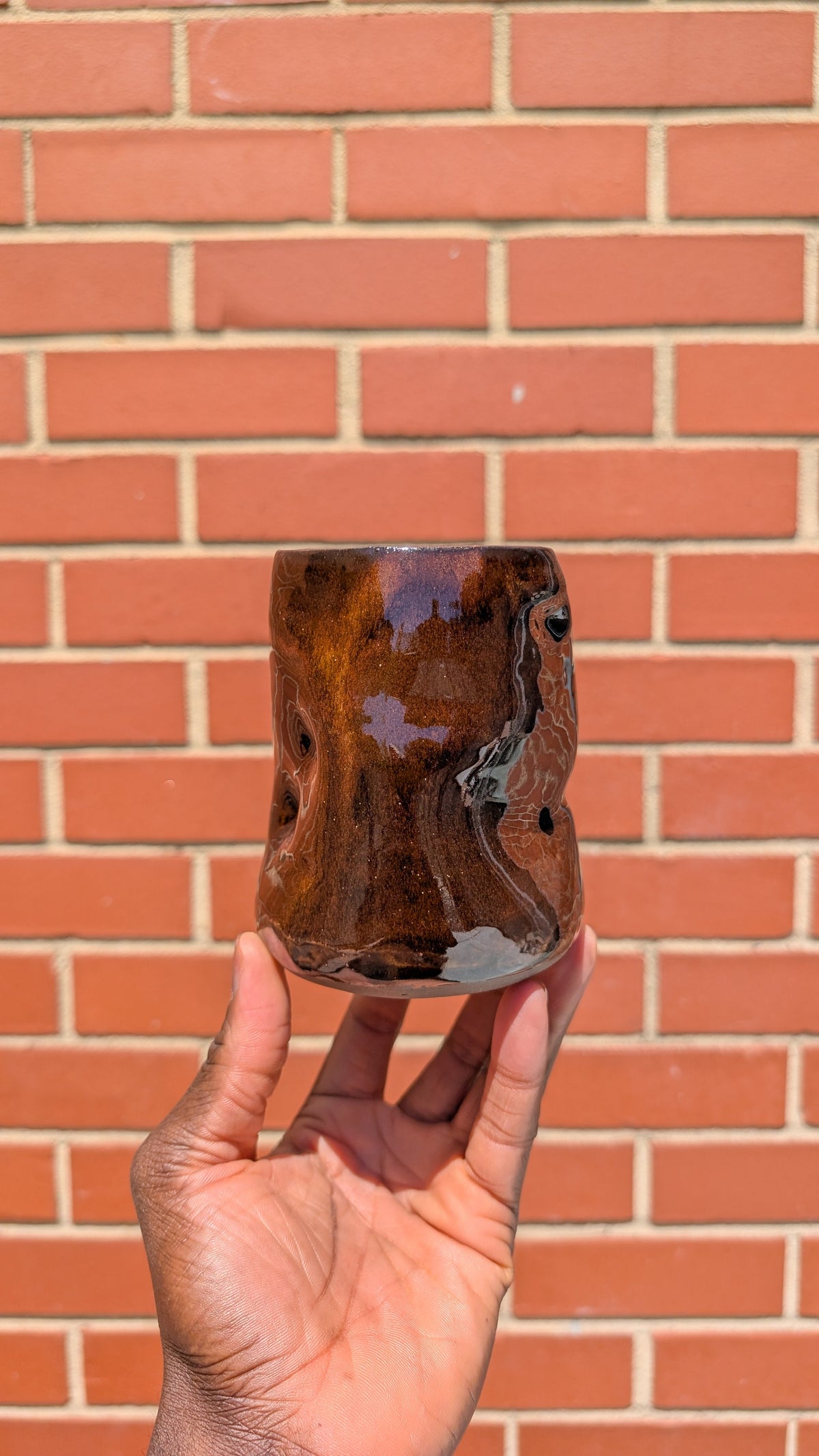 Large Glassy Folds Handmade Ceramic Mug by Eric Debrah Pottery — product photograph 4