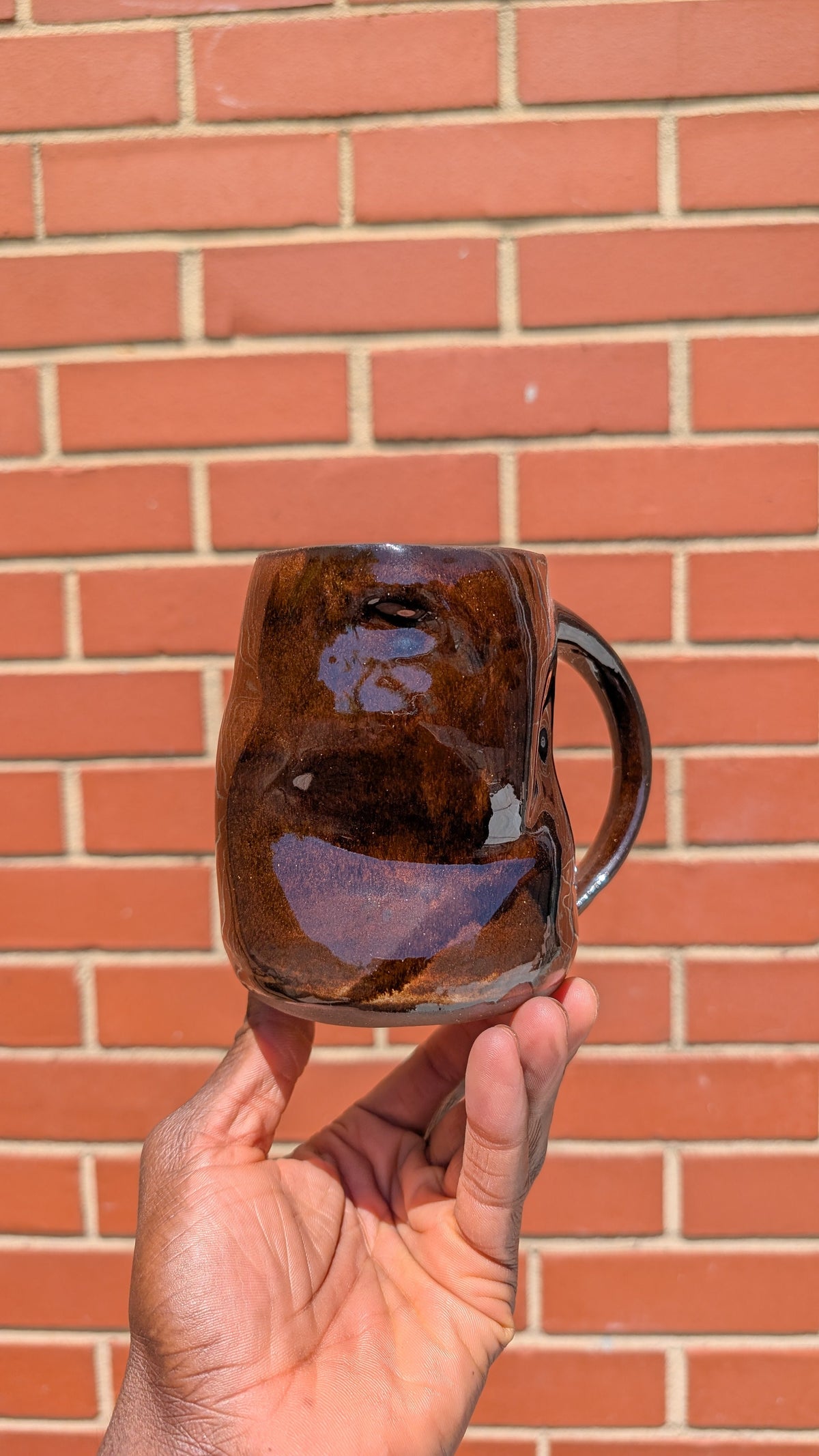 Large Glassy Folds Handmade Ceramic Mug by Eric Debrah Pottery — product photograph 5