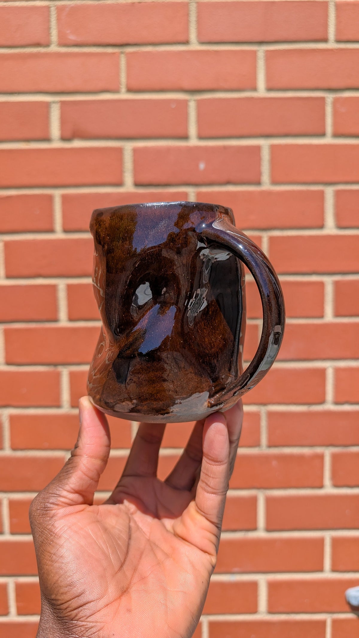 Large Glassy Folds Handmade Ceramic Mug by Eric Debrah Pottery — product photograph 6