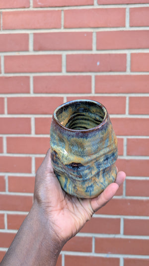 Medium Funky Cylinder Handmade Ceramic Vase by Eric Debrah Pottery — product photograph 4