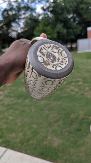 Large Inverted Bogolan Handmade Ceramic Mug, 16.9 oz by Eric Debrah Pottery — product photograph 10