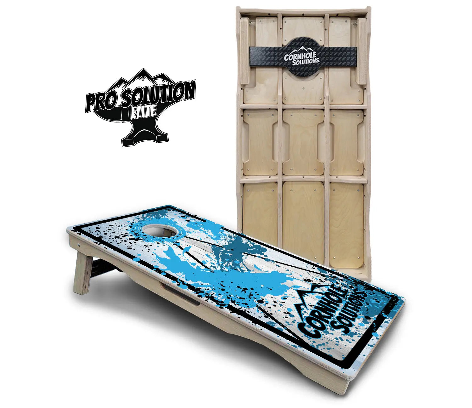 Paint Splatter CS Logo Cornhole Boards - Pro Solution Elite Series by Cornhole Solutions, custom cornhole board detail photo 2