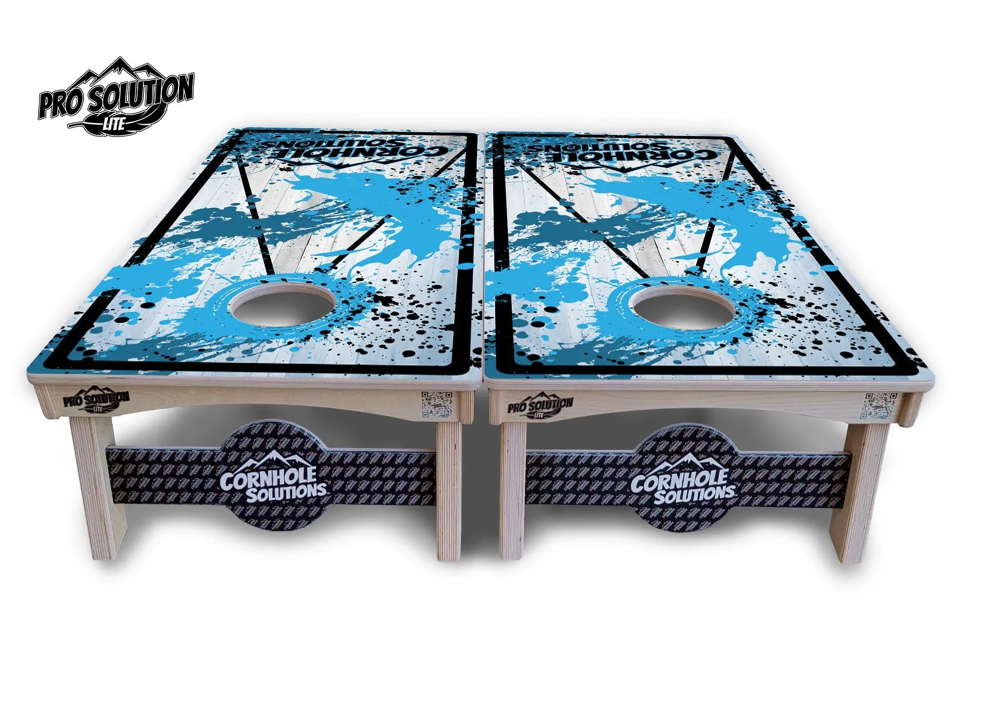 Paint Splatter CS Logo Cornhole Boards - Pro Solution Lite Series by Cornhole Solutions, custom cornhole board detail photo 2