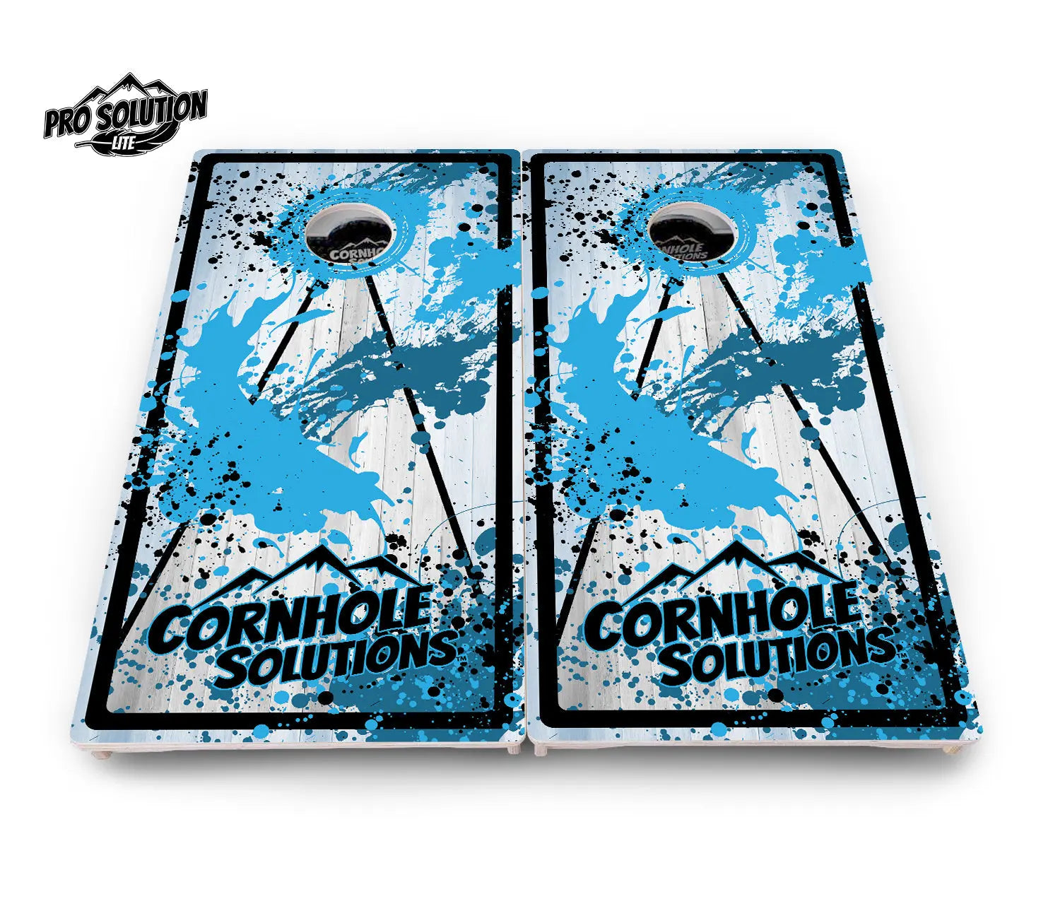 Paint Splatter CS Logo Cornhole Boards - Pro Solution Lite Series by Cornhole Solutions, custom cornhole board detail photo 4