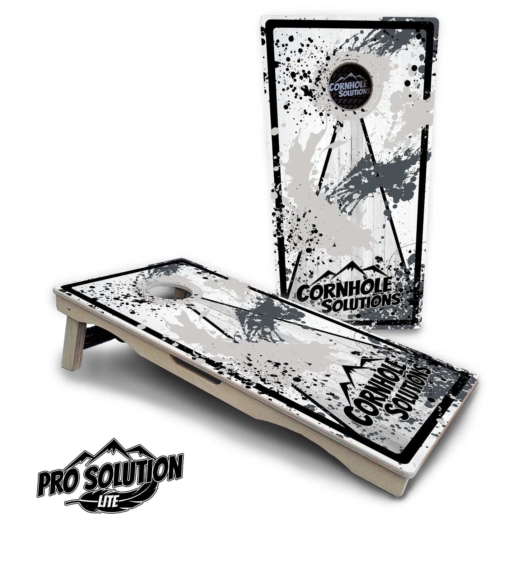 Paint Splatter CS Logo Cornhole Boards - Pro Solution Lite Series by Cornhole Solutions, custom cornhole board detail photo 8