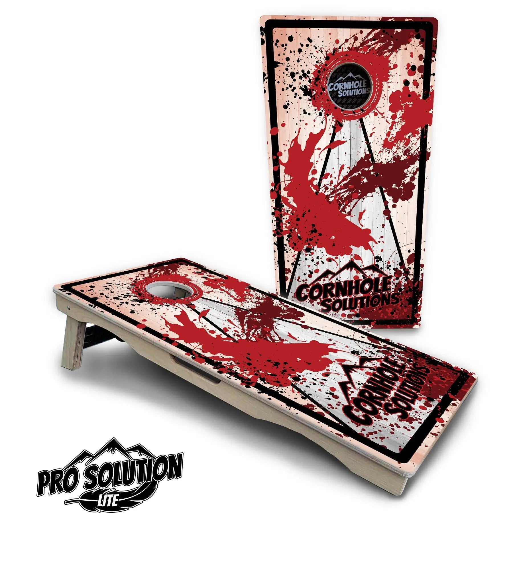 Paint Splatter CS Logo Cornhole Boards - Pro Solution Lite Series by Cornhole Solutions, custom cornhole board detail photo 16