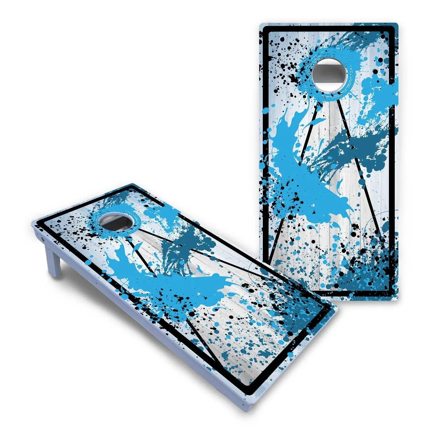 Paint Splatter Cornhole Boards - All Weather Series by Cornhole Solutions, custom cornhole board detail photo 2
