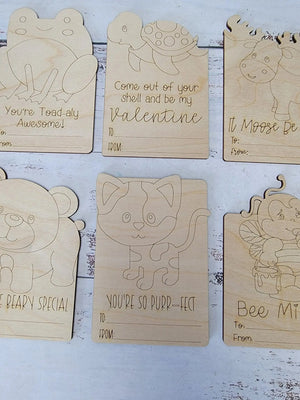 Paintable Kids Valentines Cards- Set of 10 by EverLee Creations, paper gift detail photo 4