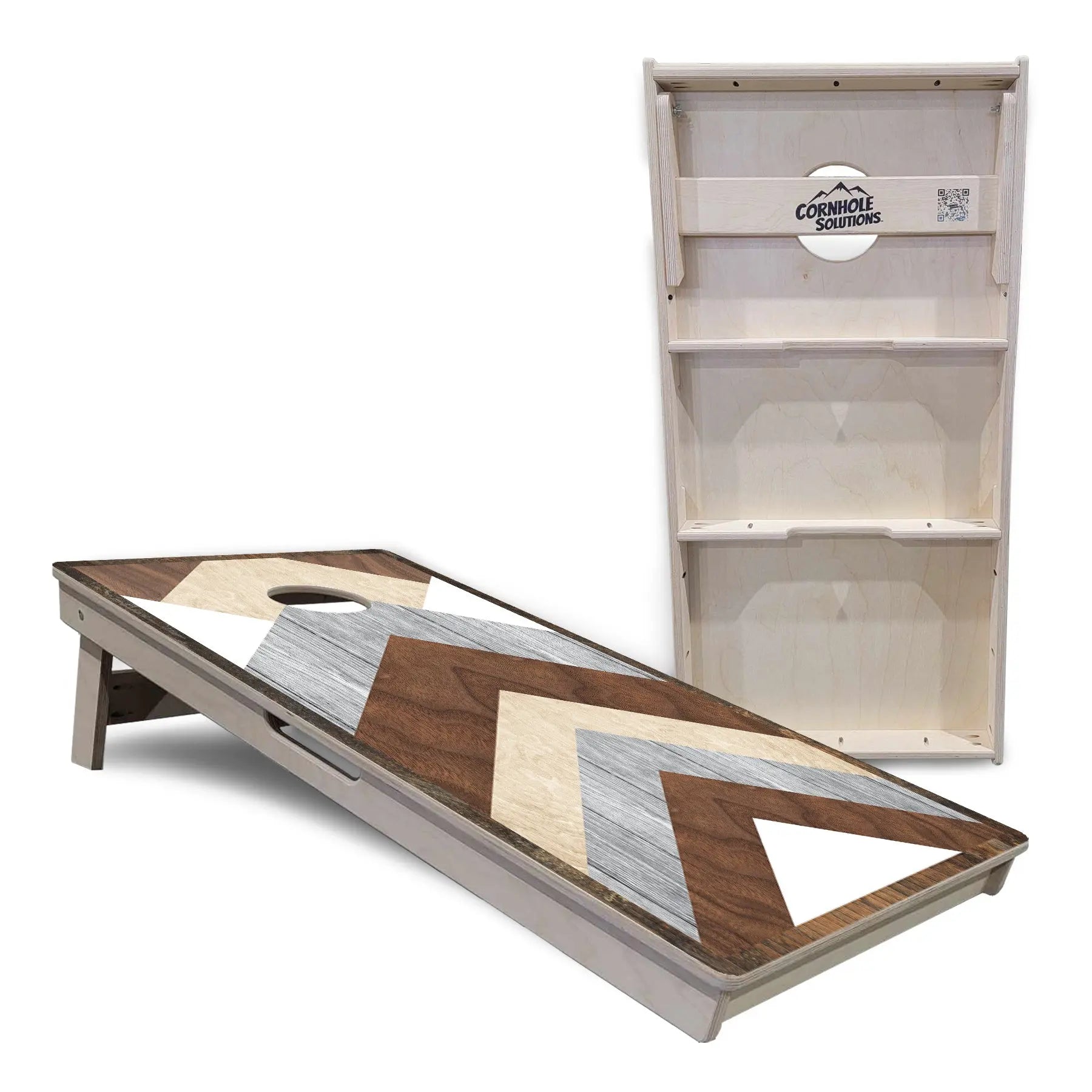 Pallet Wood Pattern Cornhole Boards - Professional Tournament Series by Cornhole Solutions, custom cornhole board detail photo 5